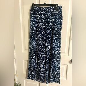 Roxy Blue Maxi A-line Pants with Pleated Design for Night Out